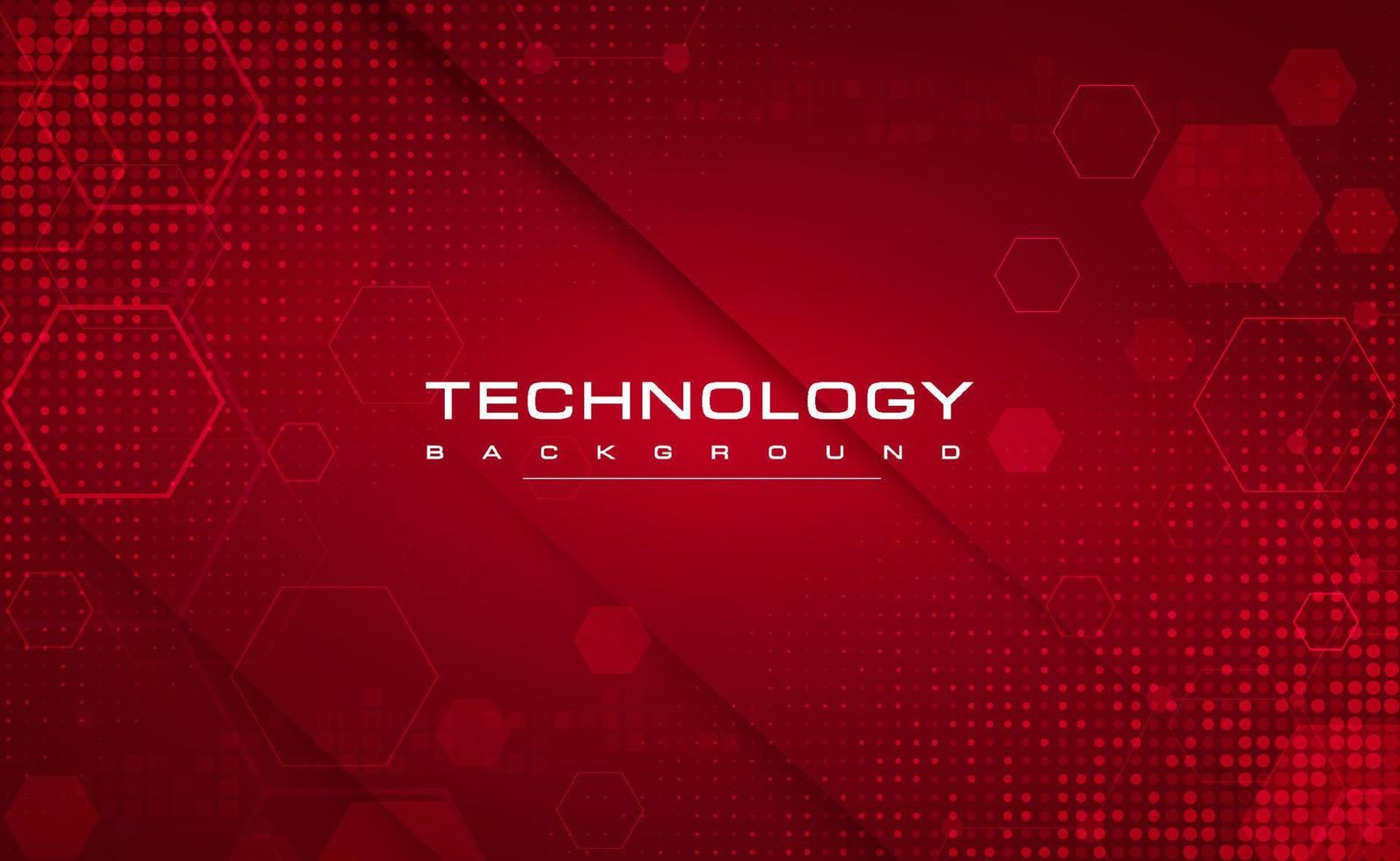 Digital technology banner red background concept, circuit technology light effect, abstract cyber tech, innovation future data, internet network, Ai big data, line dots connection, illustration vector