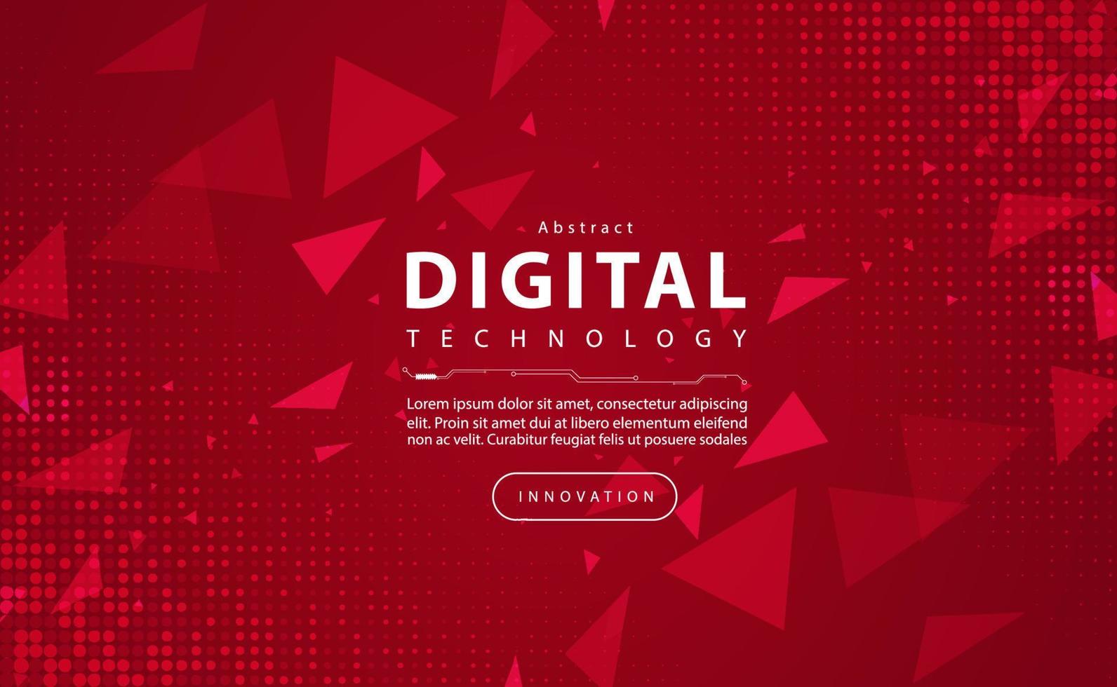 Digital technology banner red background concept, circuit technology light effect, abstract cyber tech, innovation future data, internet network, Ai big data, line dots connection, illustration vector