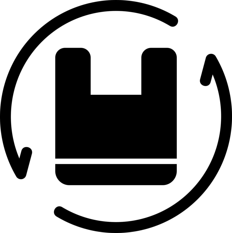 Recyled Plastic Bag Vector Icon Design