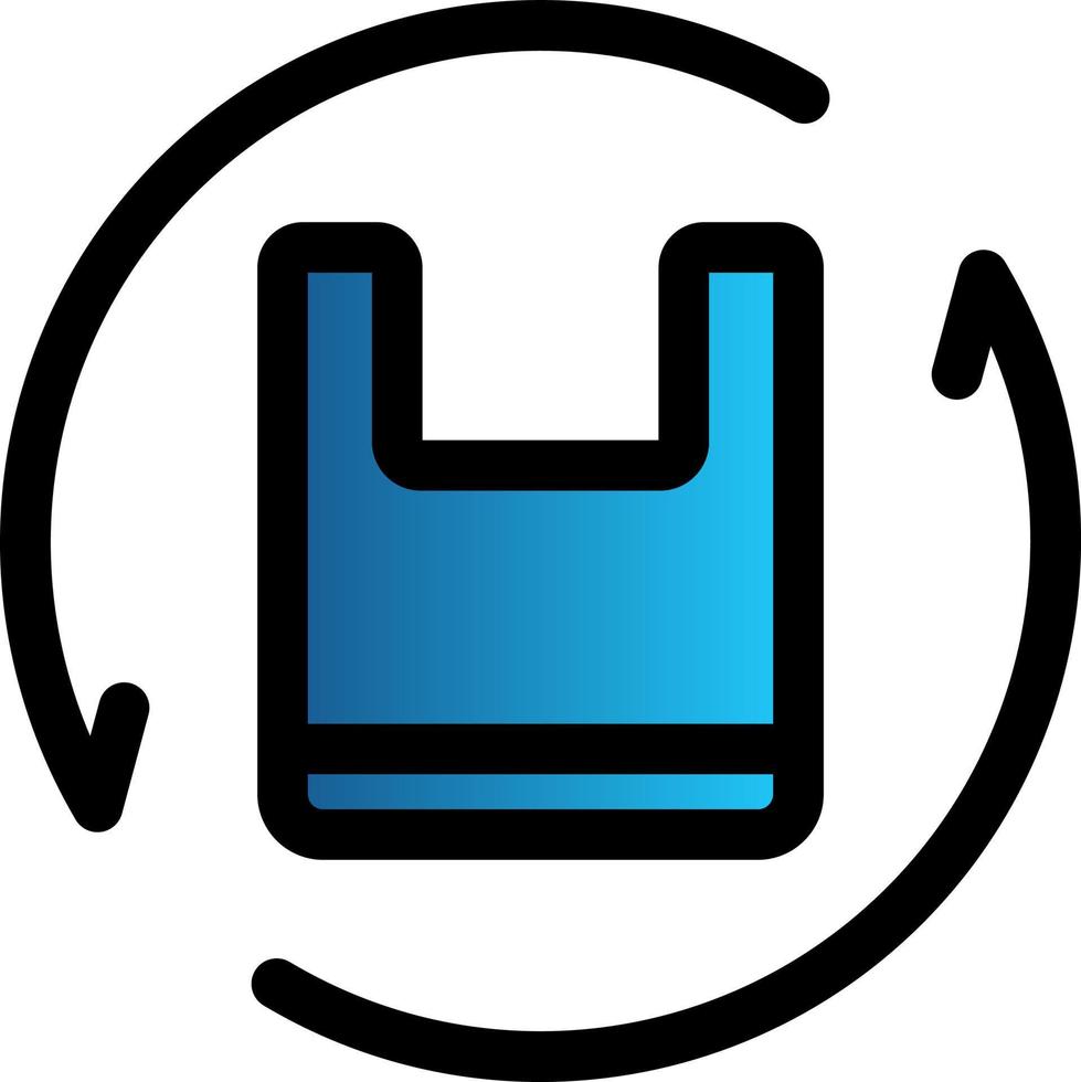Recyled Plastic Bag Vector Icon Design