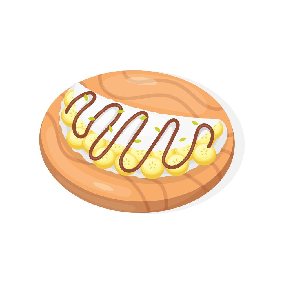 Tapioca filled with banana, illustration vector