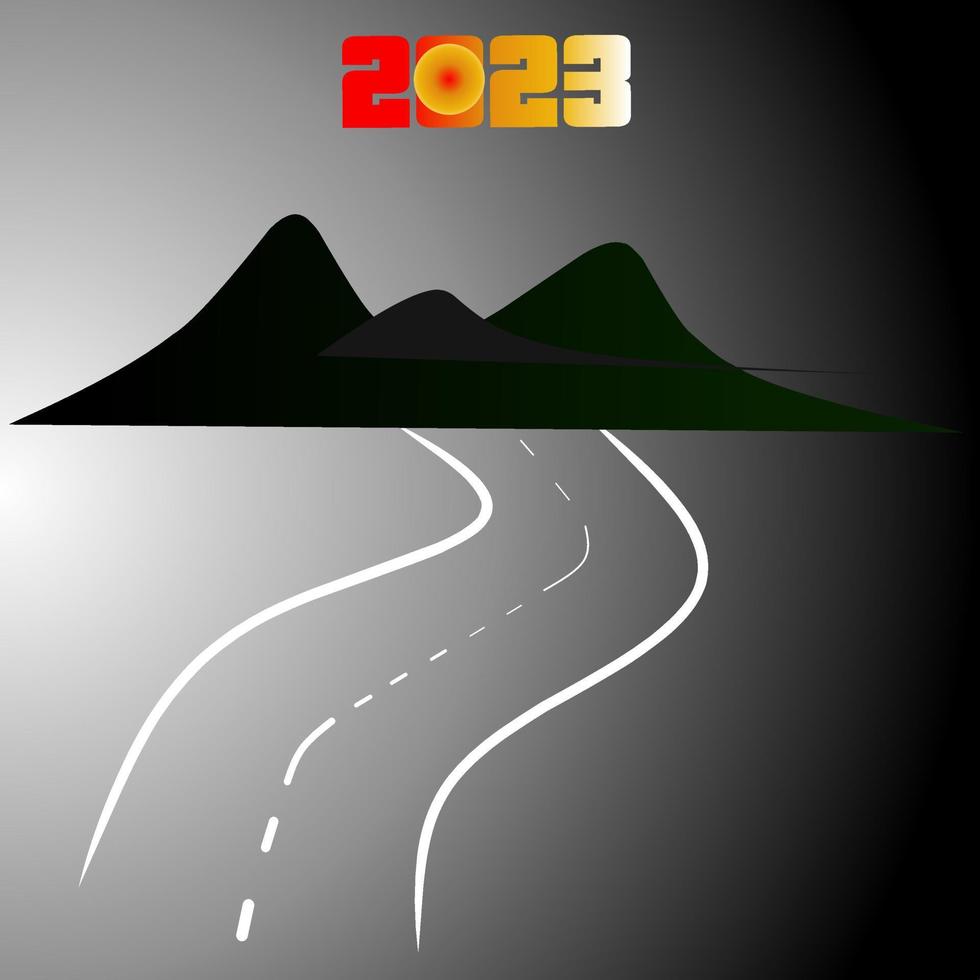 Road the montain in 2023 vector