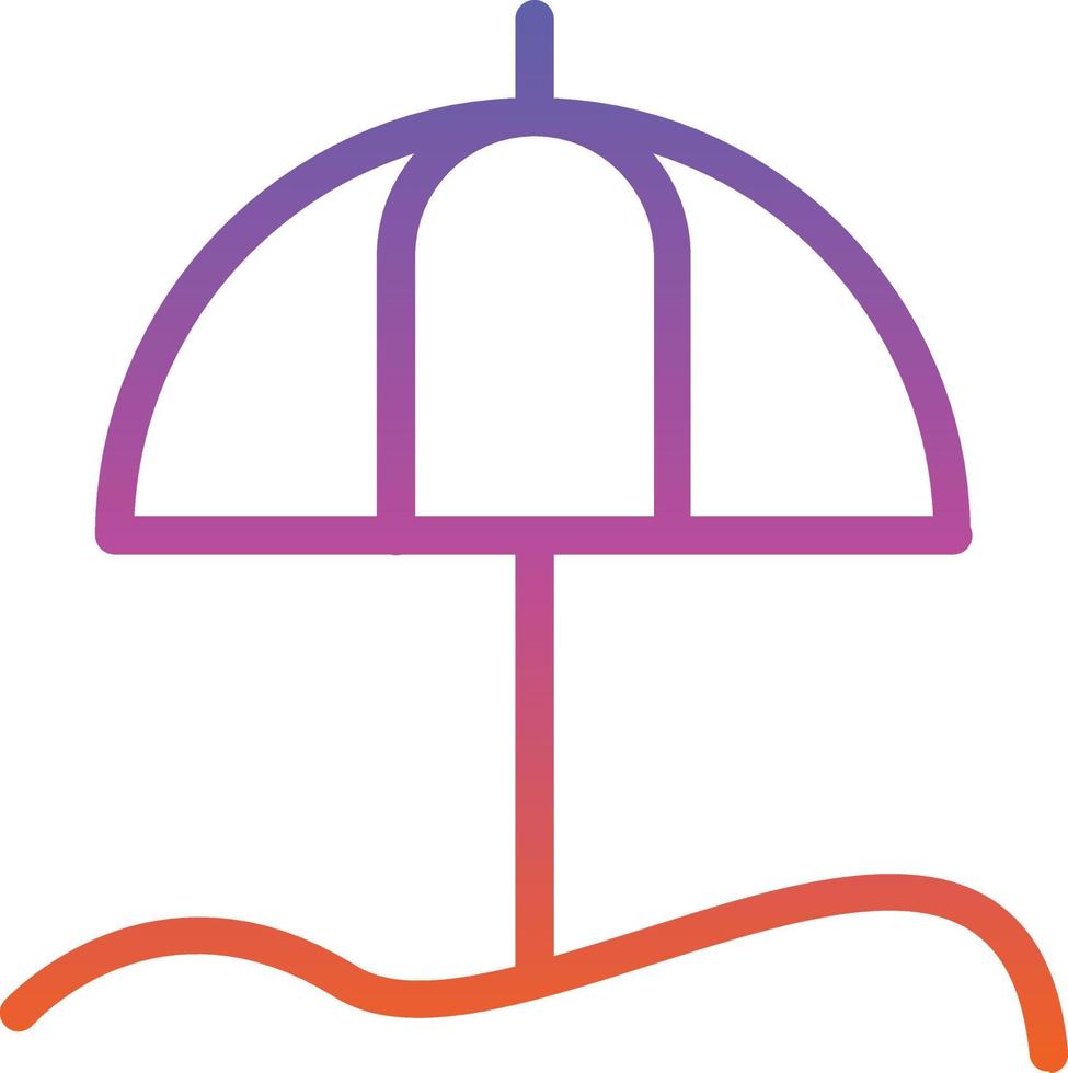 Umbrella Beach Vector Icon Design