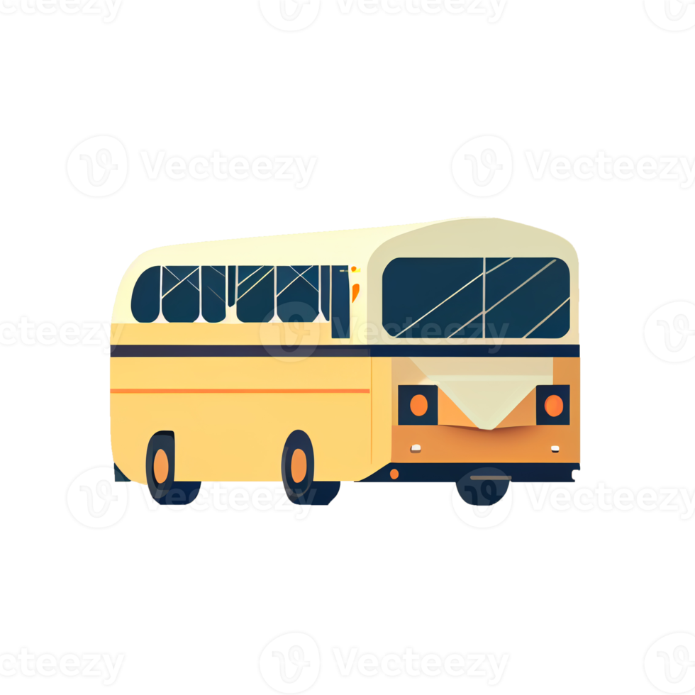 Modern flat design of Transport public transportable bus for transportation in city. png