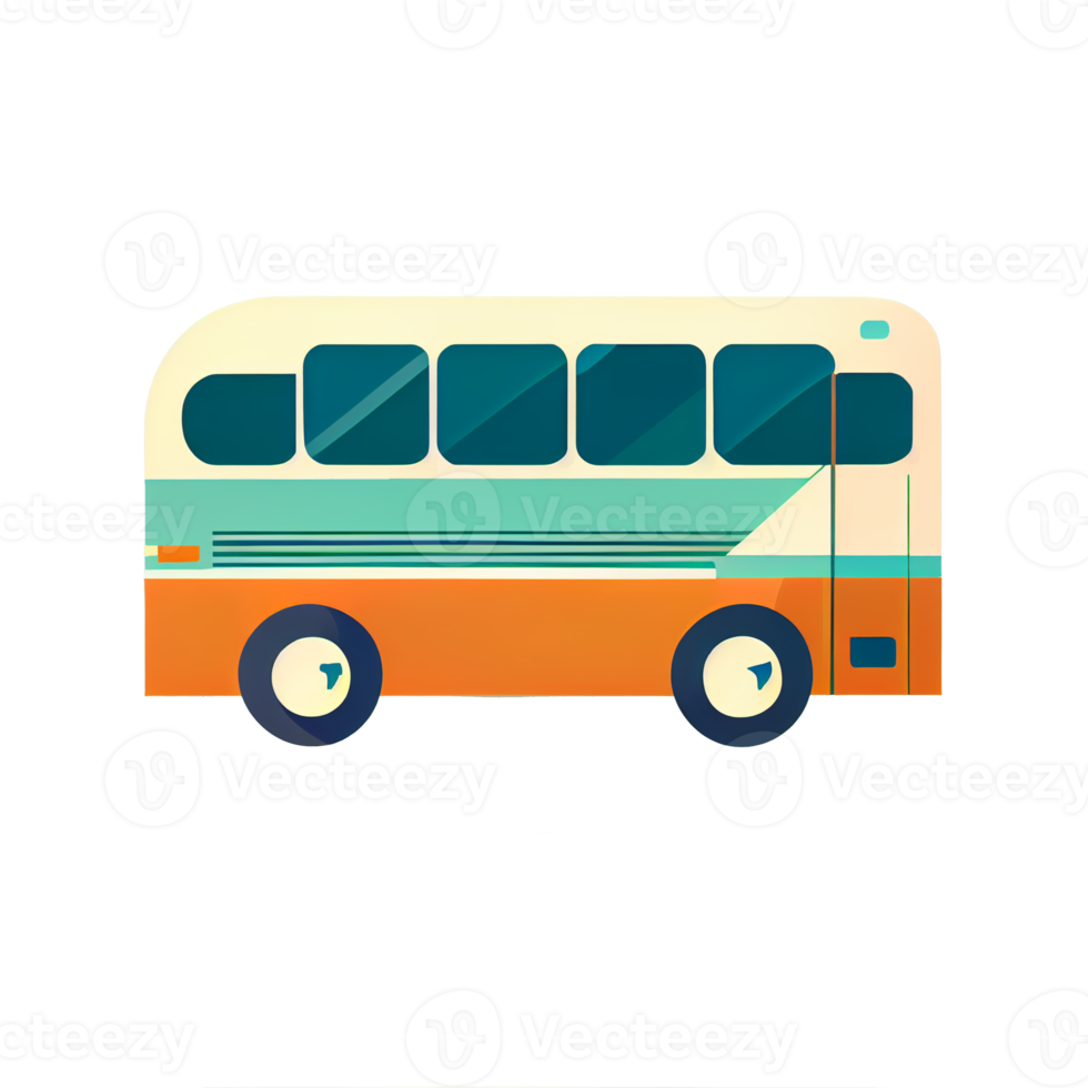 modernes flaches Design des öffentlichen Transportbusses für den Transport in der Stadt. png