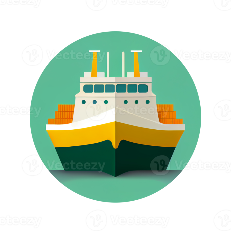 Modern flat design of Transport public transportable ship for transportation in city. png