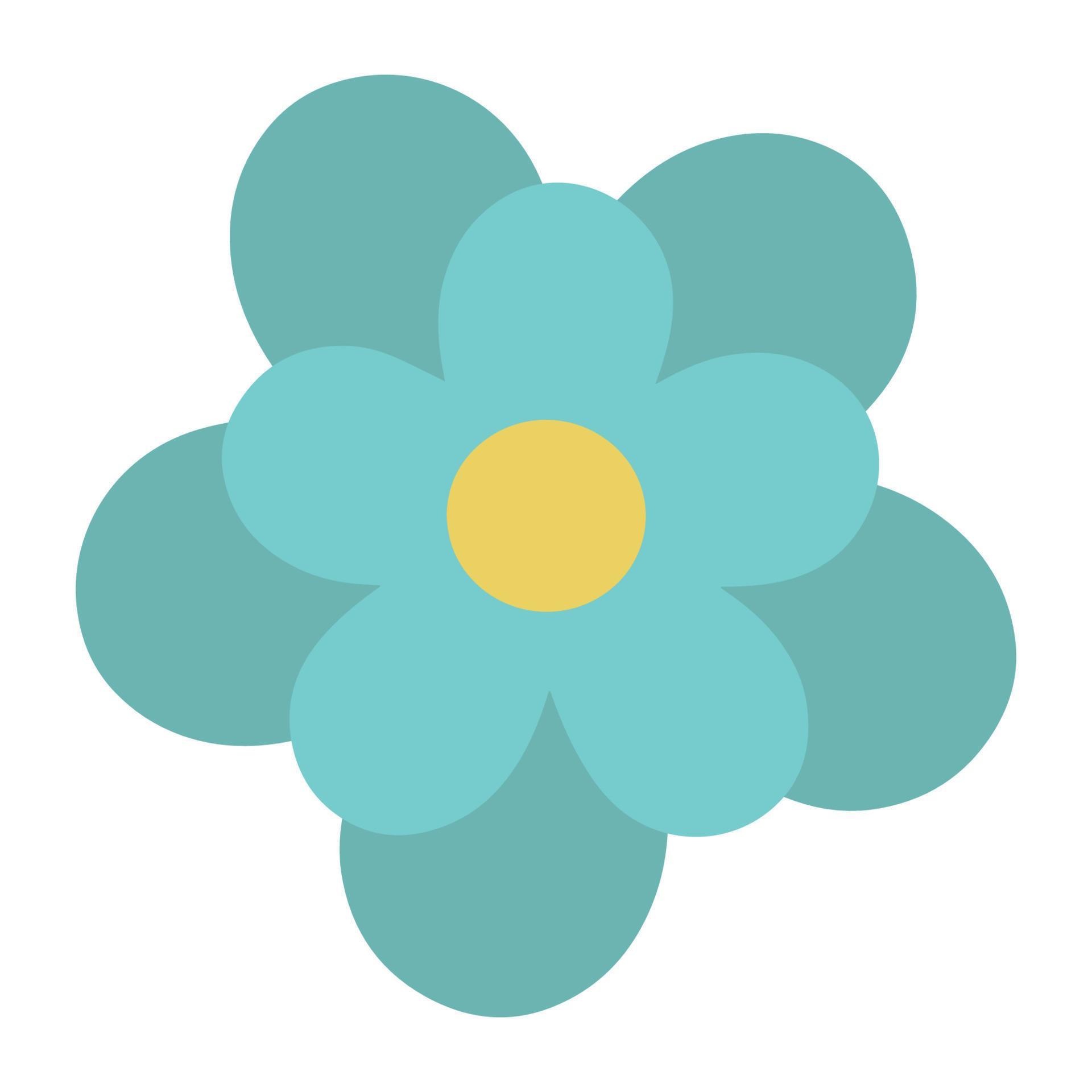 Cute blue flower. Vector cartoon blue flower. Isolated image of a cute ...