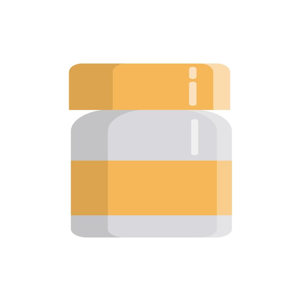 Medical bottle with label. Flat vector illustration.