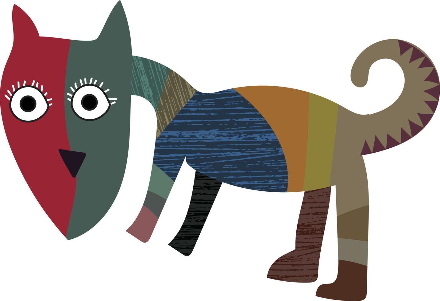 Contemporary Abstract wild and domesticated animals. Folk style. Mid