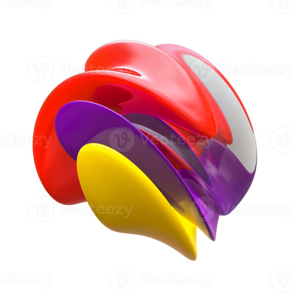 Abstract vivid gradient isolated objects design. Abstract vibrant liquid shape png