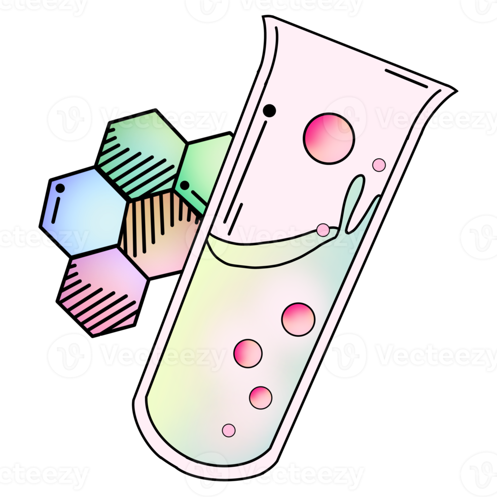 a reação química no tubo de ensaio png