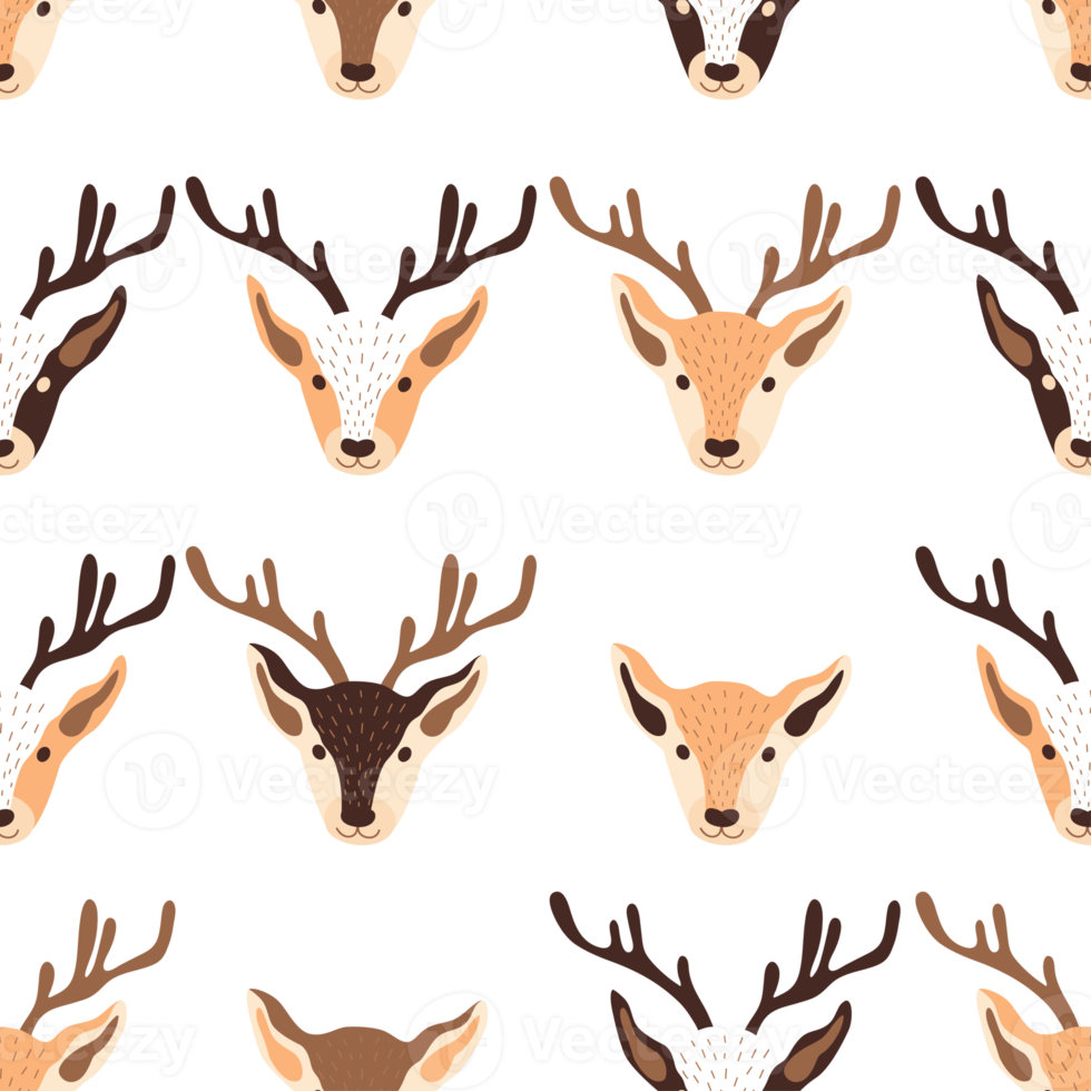 Christmas pattern design with deer. png