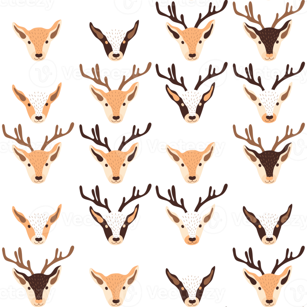 Christmas pattern design with deer. png