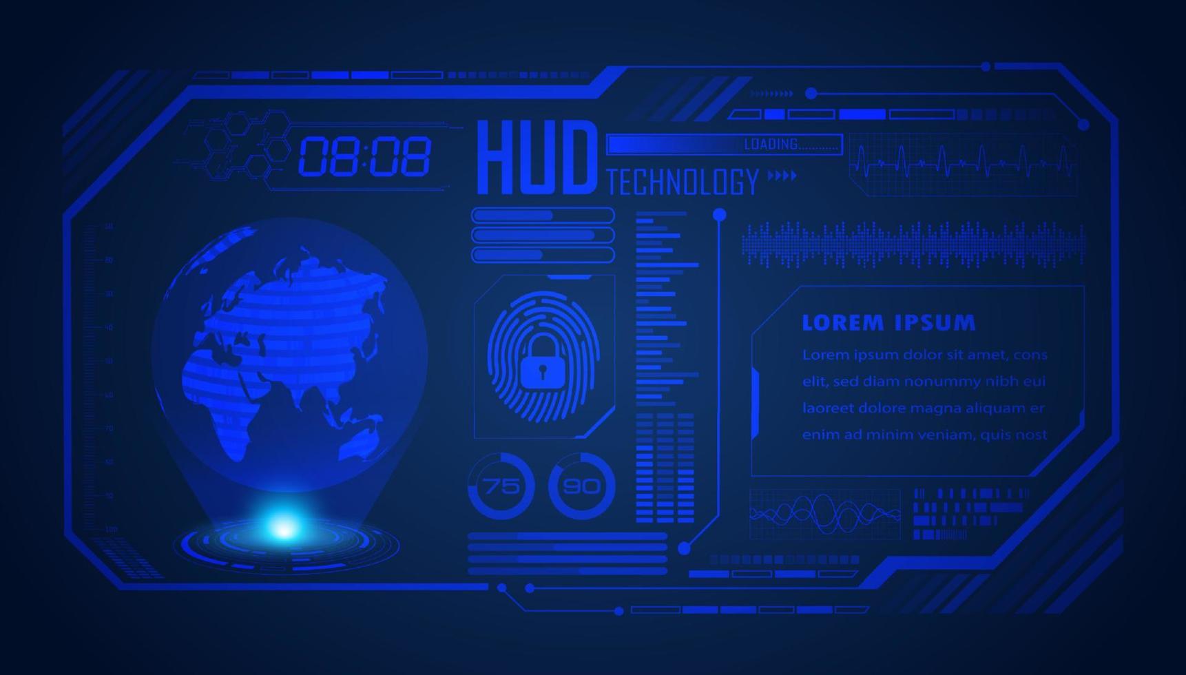 Modern HUD Technology Screen Background vector