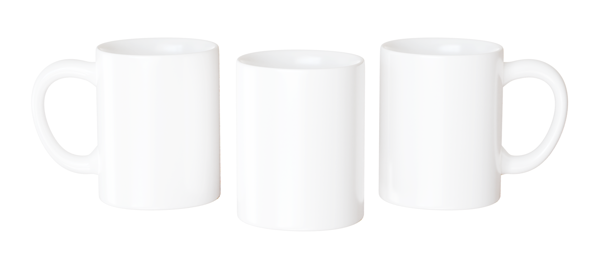 Three tea cup mockup for corporate logo or branding design presentation