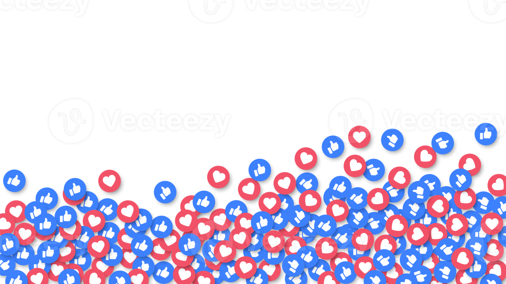 Social media like and heart icons background 15339424 PNG