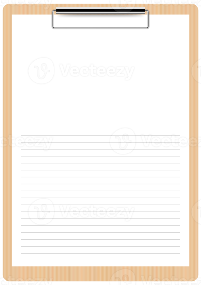 Wood Clipboard with paper png