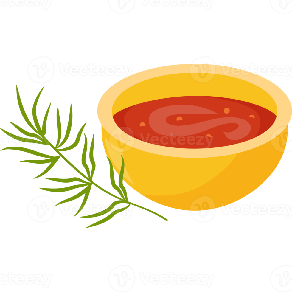 Red tomato sauce with dill png