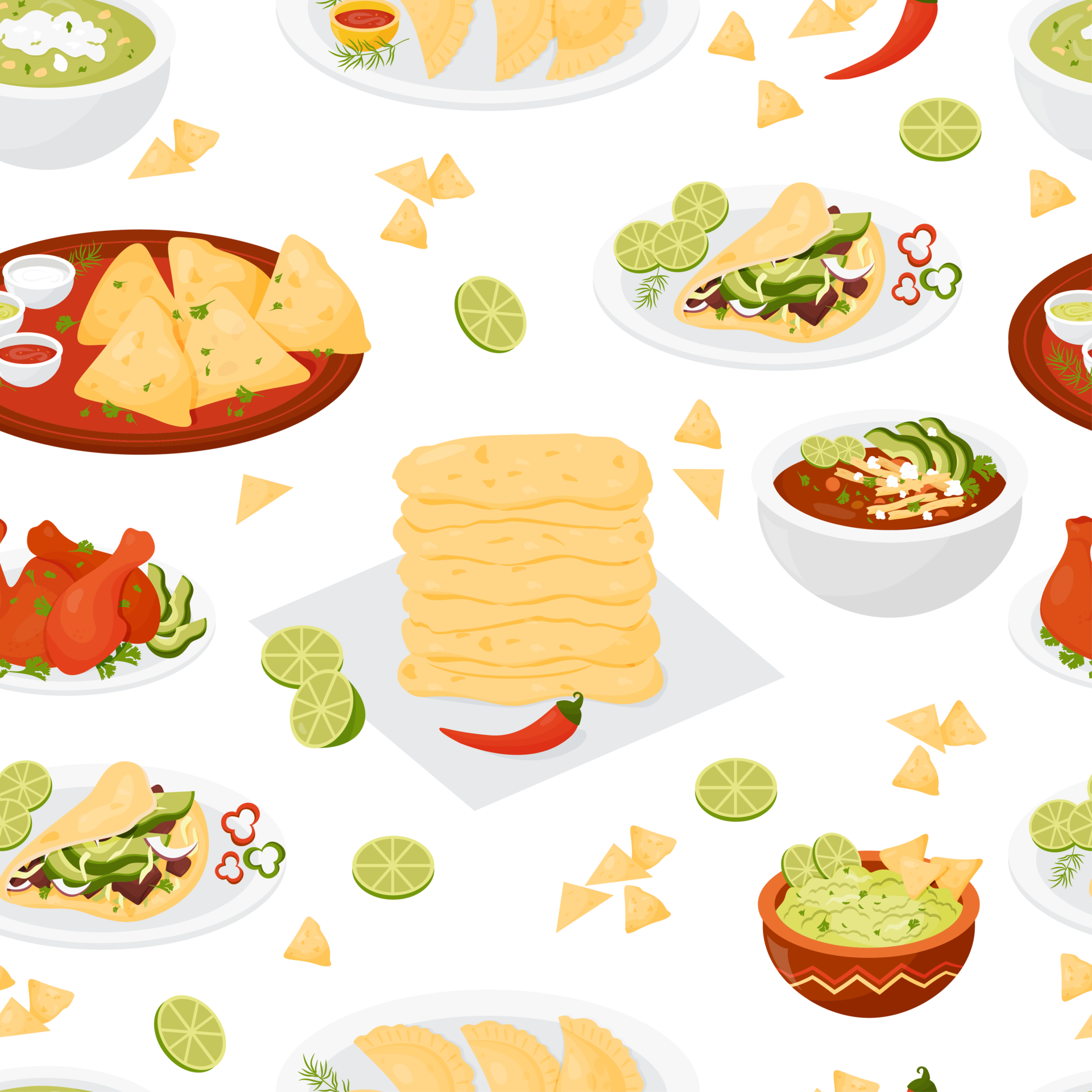 Seamless pattern with mexican traditional food 15339488 png