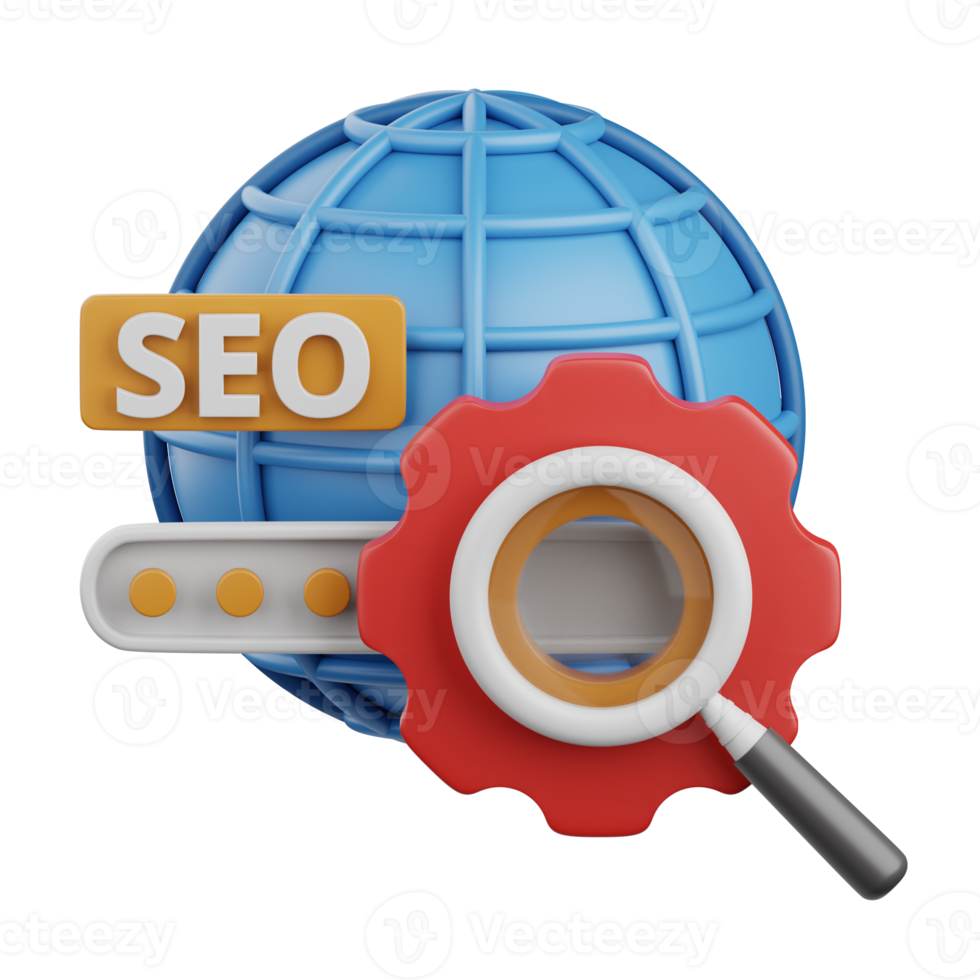 3d renderizado seo aislado útil para diseño de marketing, publicidad, publicidad y promoción png