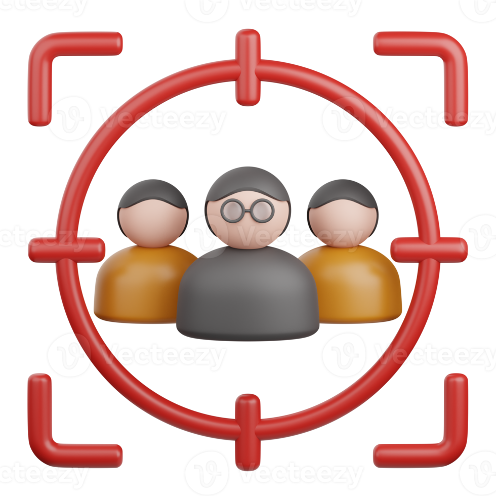 Audiencia objetivo de representación 3d aislada útil para marketing, publicidad, publicidad y promoción png