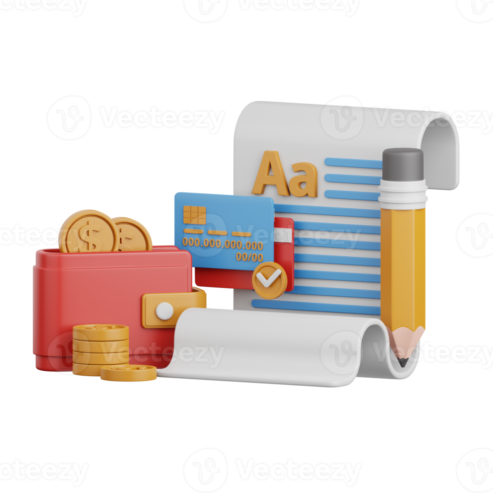 3d rendering paid articles isolated useful for marketing, advertising, advertisement and promotion png