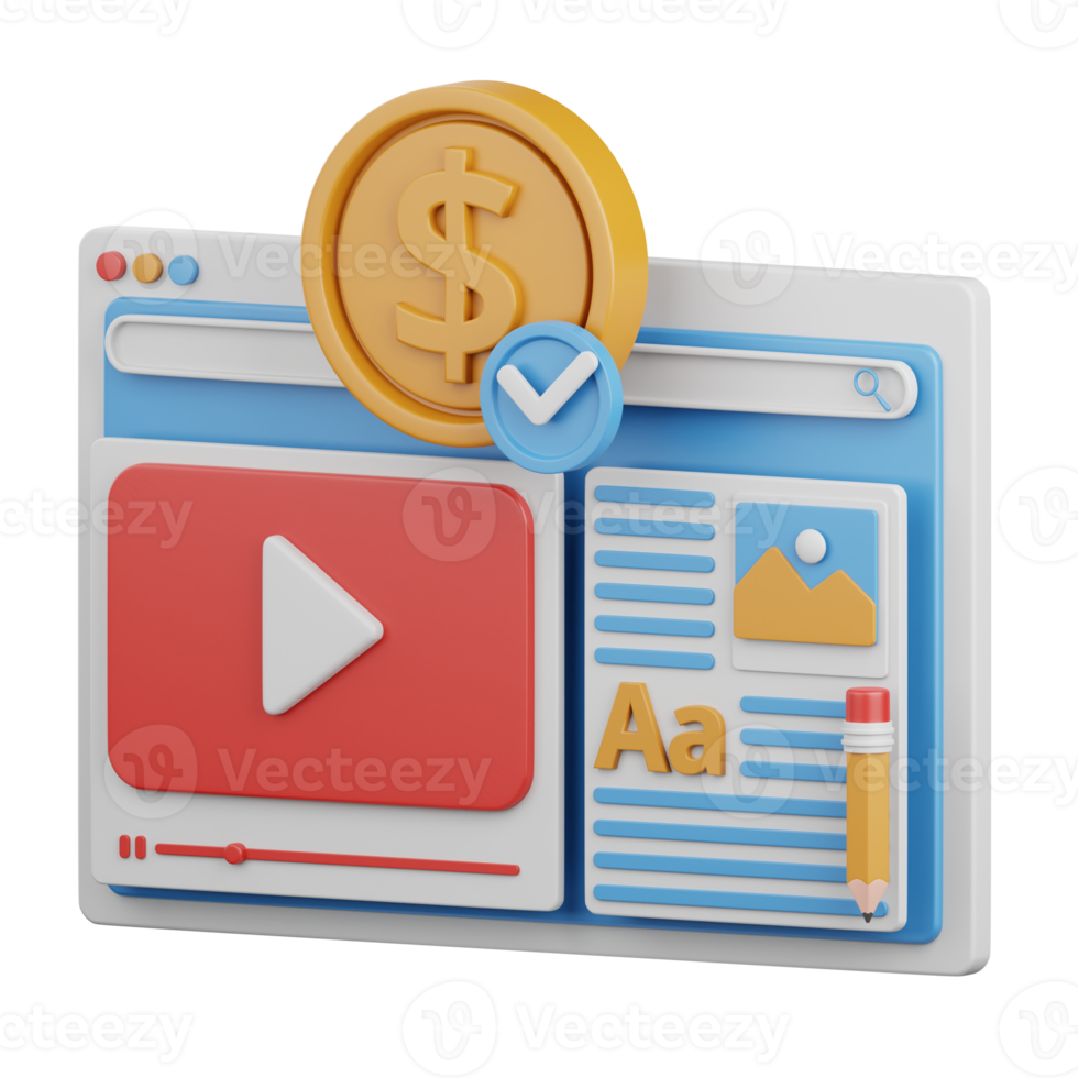 3d rendering paid content isolated useful for marketing, advertising, advertisement and promotion png