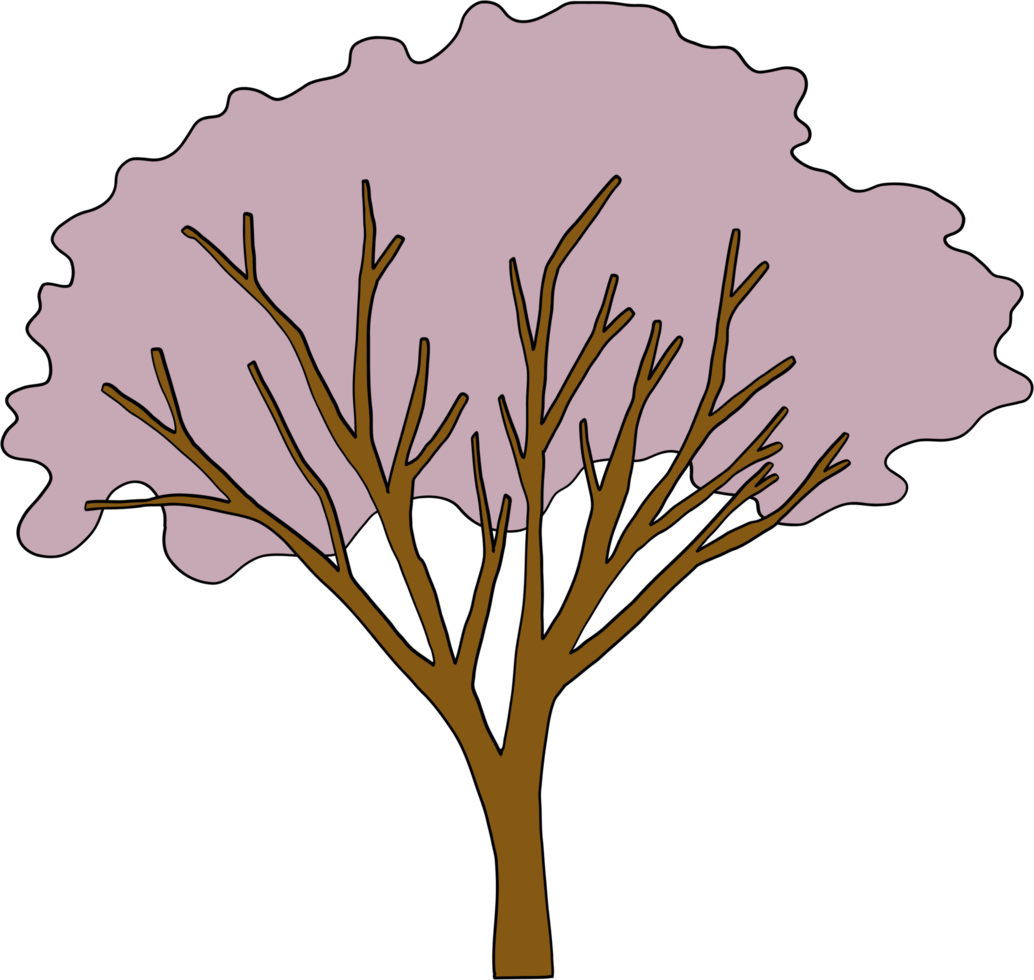 árbol de simplicidad dibujo a mano alzada diseño plano. png