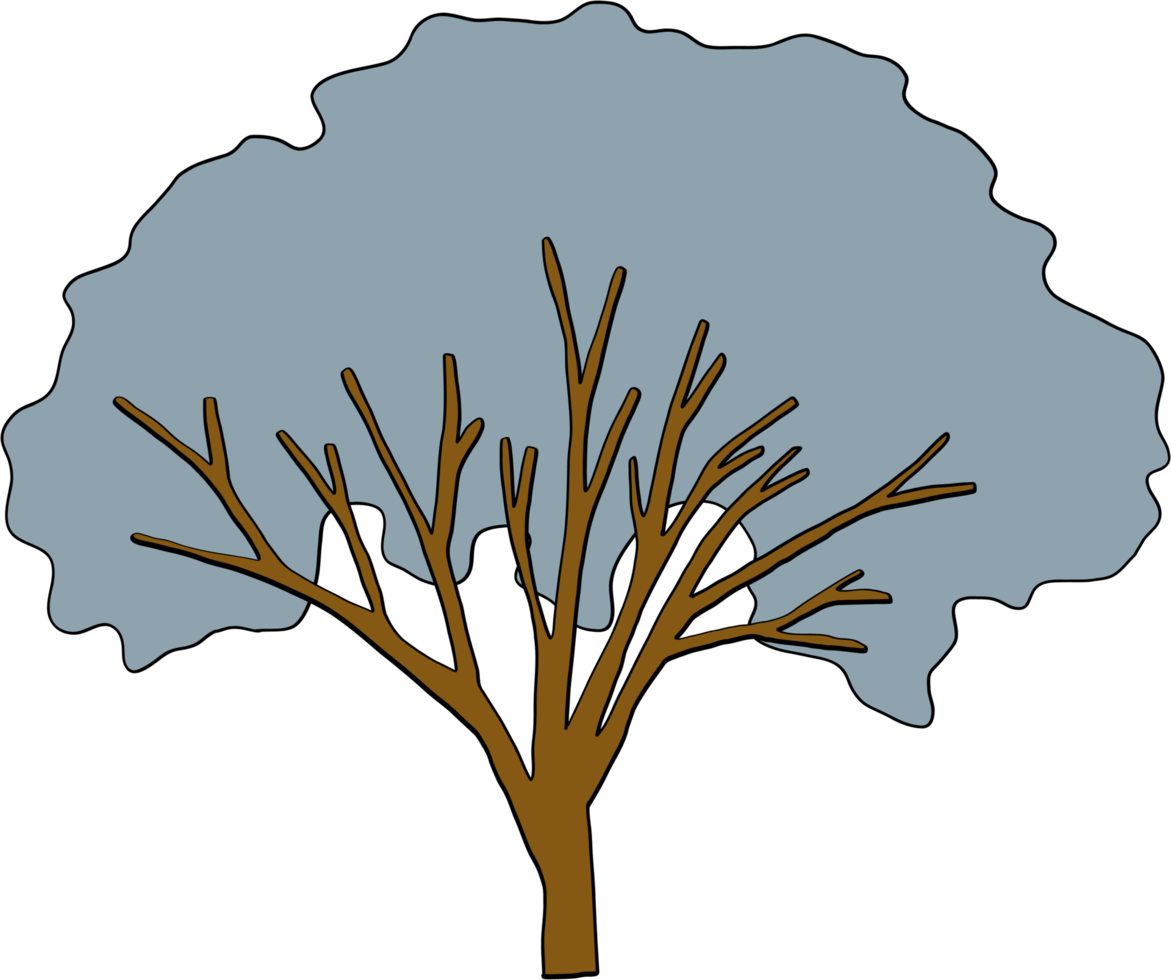 semplicità albero a mano libera disegno piatto design. png