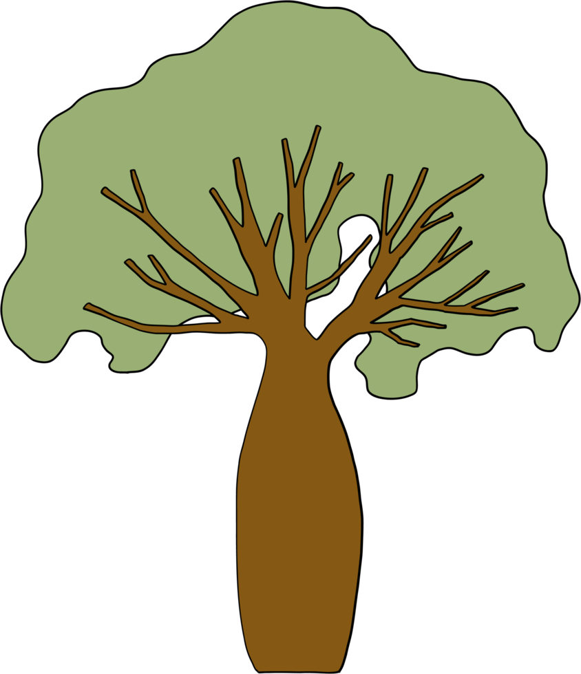 conception plate de dessin à main levée d'arbre de simplicité. png