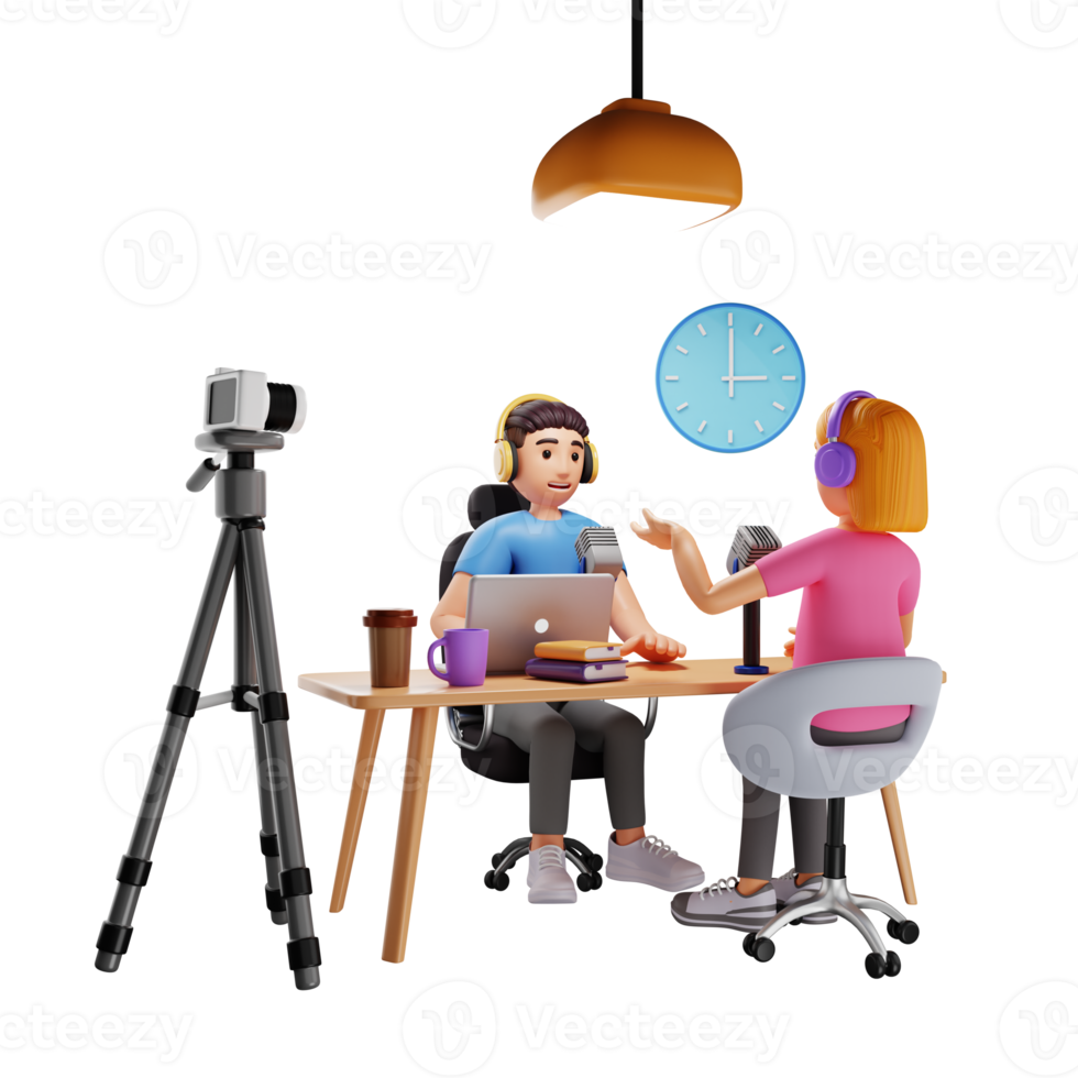 Content Creator Recording Video, 3D Character Illustration png