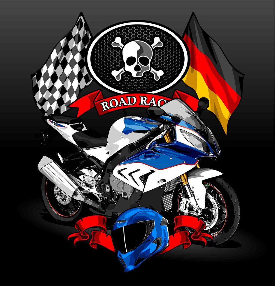 motorbike vector template for t-shirt design