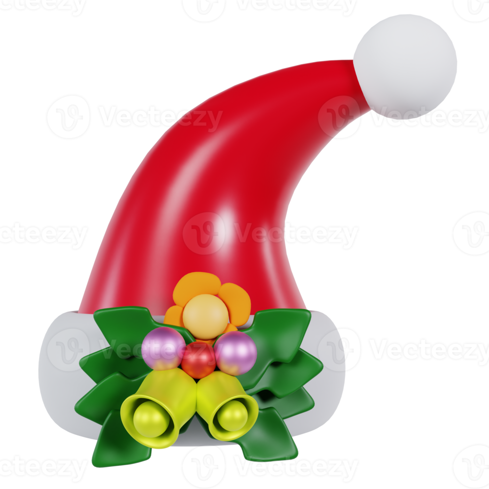 Christmas Santa Hat 3D Illustration png