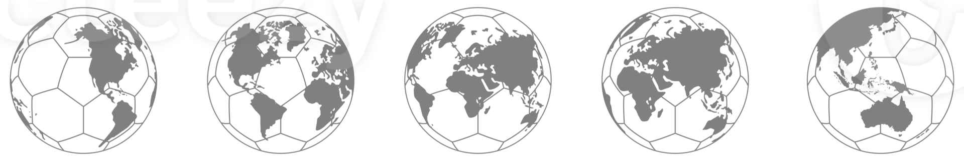 World Map on the Foot Ball Silhouette for Icon, Symbol, Pictogram, Sport News, Art Illustration, Apps, Website or Graphic Design Element. Format PNG