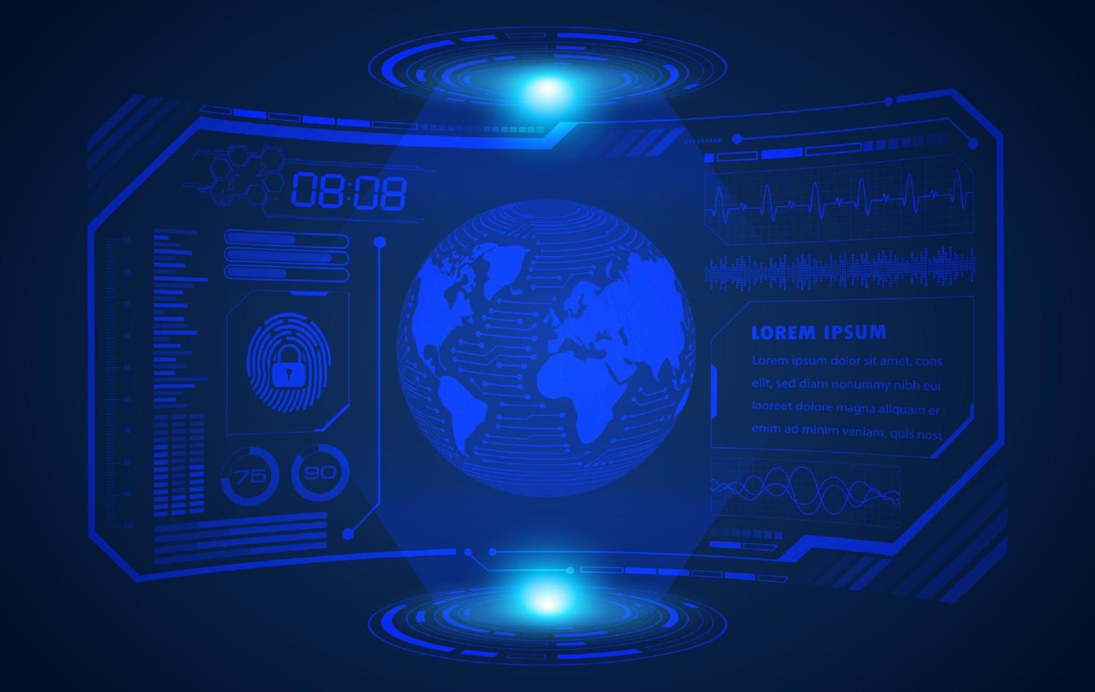 Modern HUD Technology Screen Background vector