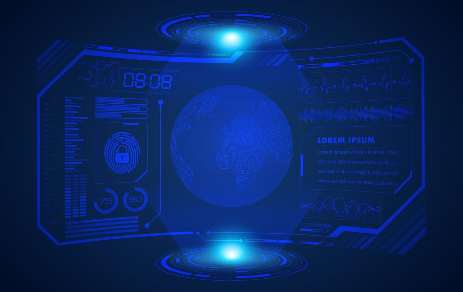 Modern HUD Technology Screen Background vector