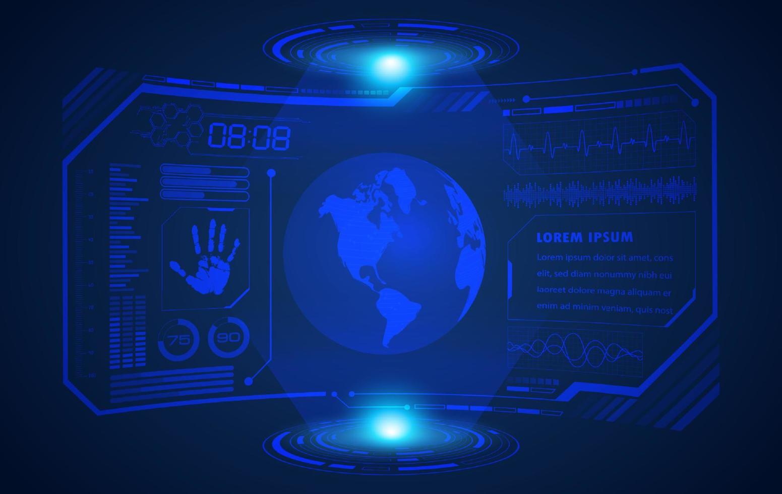 Modern HUD Technology Screen Background vector
