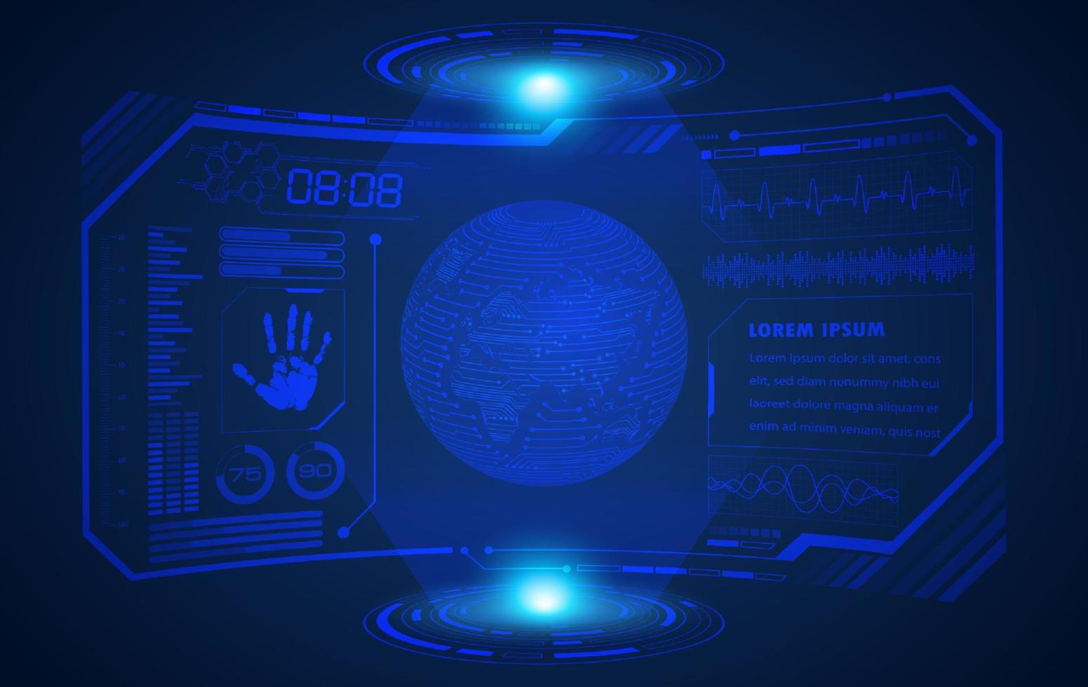 Modern HUD Technology Screen Background vector