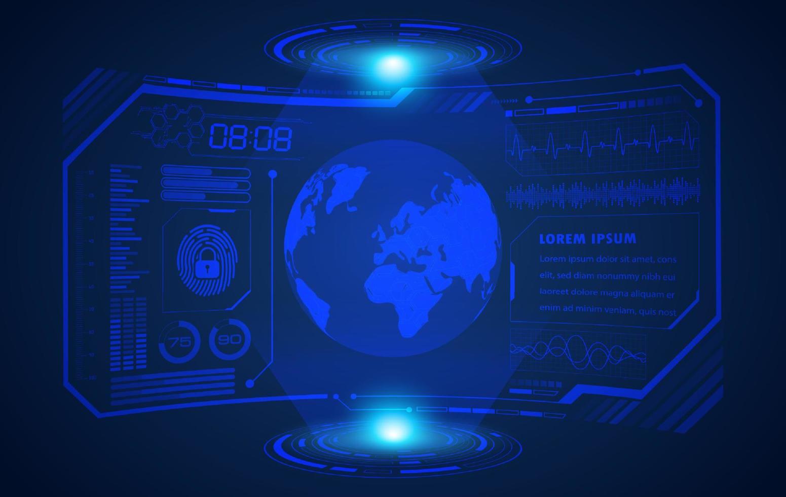 Modern HUD Technology Screen Background vector