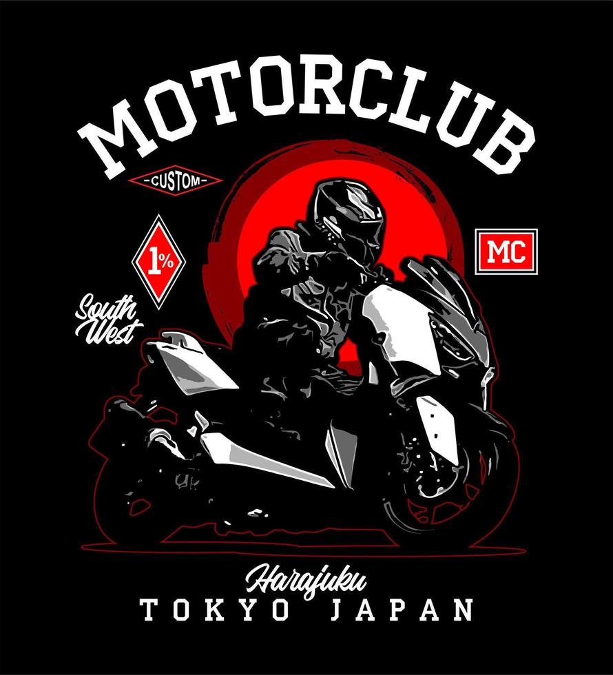 motorbike vector template for t-shirt design