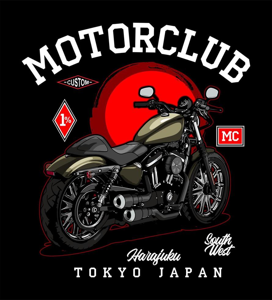 motorbike vector template for t-shirt design