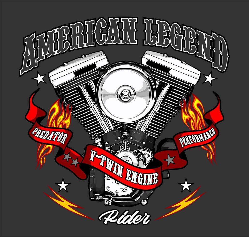 v twin engine vector template