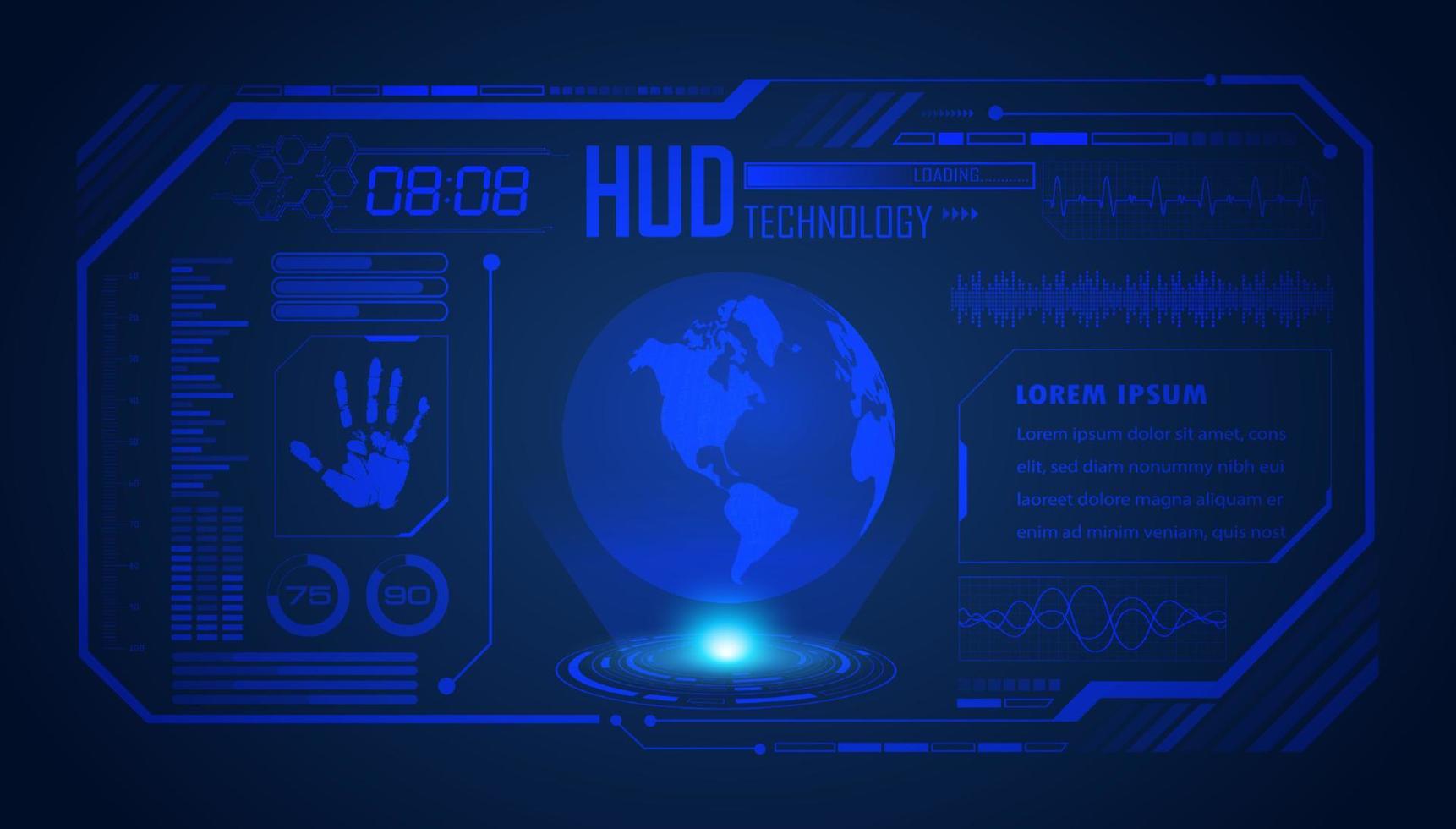 Modern HUD Technology Screen Background vector