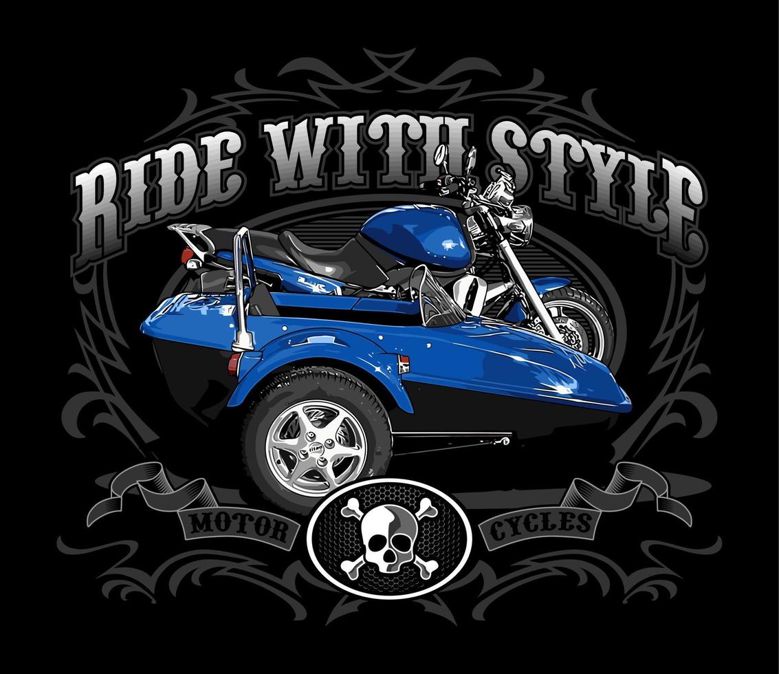 motorbike vector template for t-shirt design