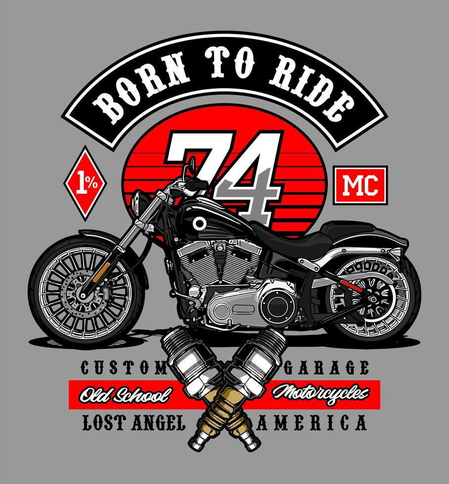 old school motorbike vector template