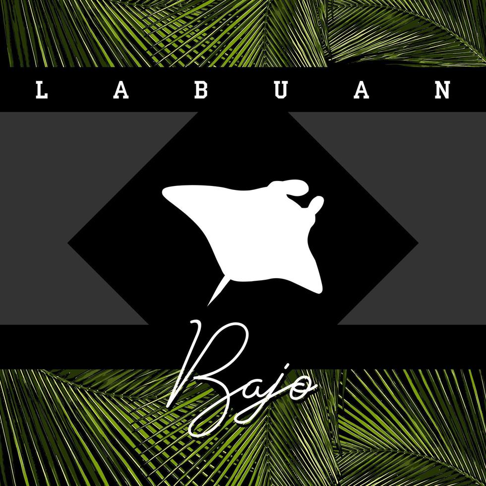 Labuan Bajo vector graphic design template