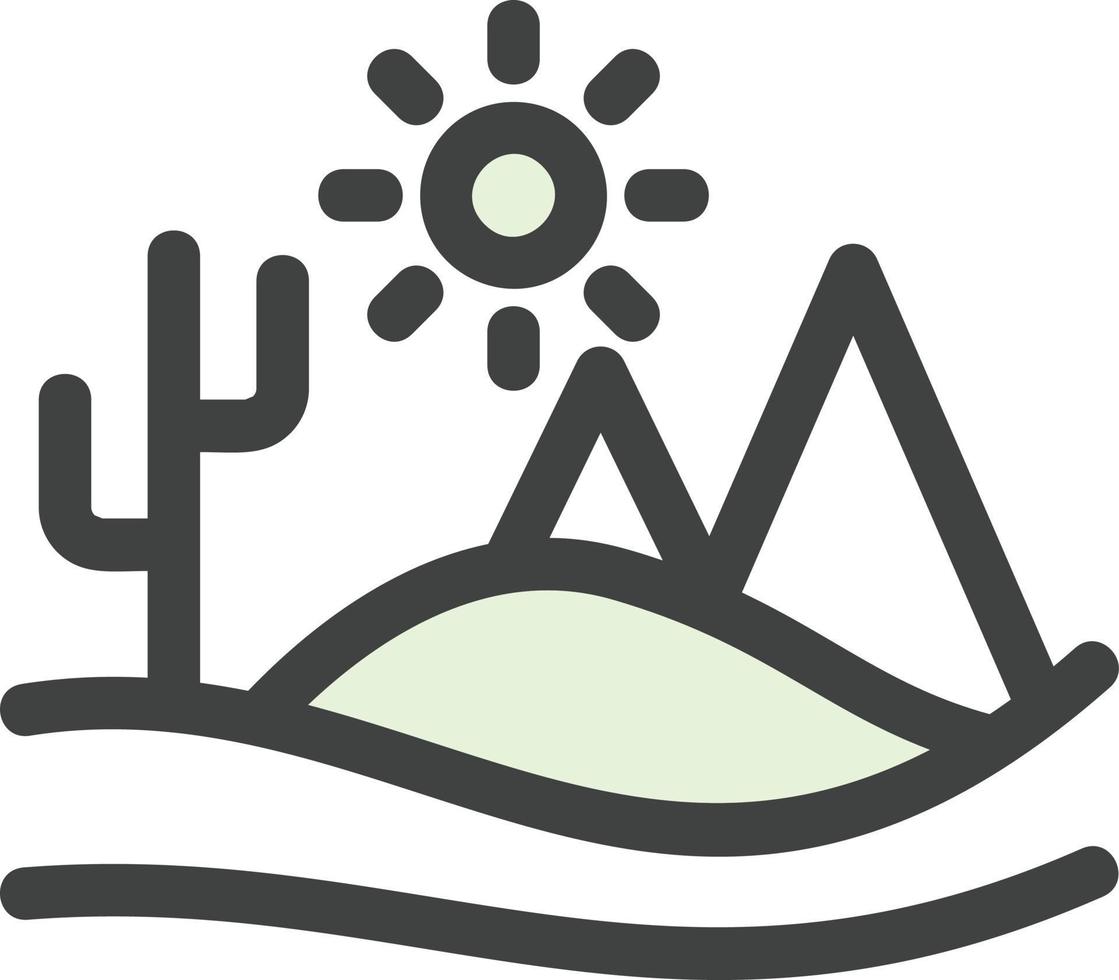 Desert Landscape Vector Icon Design