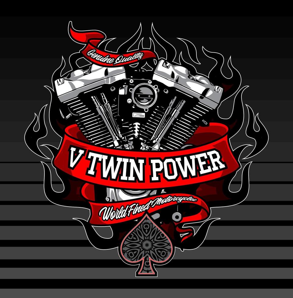 v twin engine vector template
