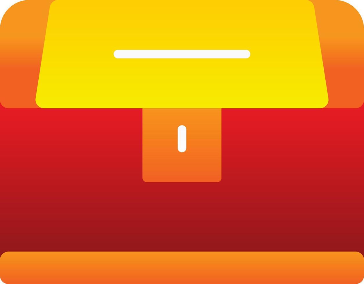 Treasure Chest Line Vector Icon Design