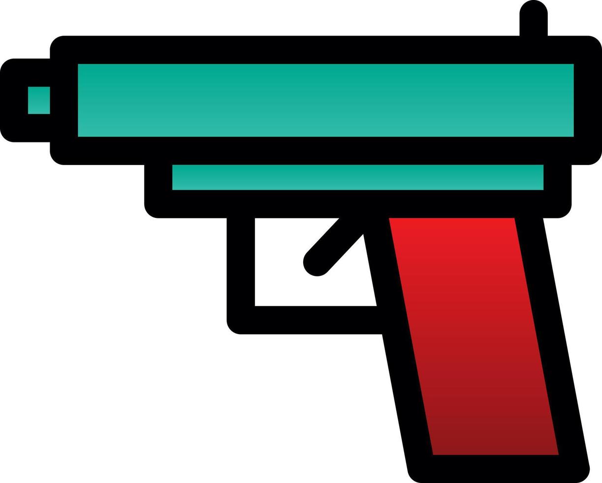 diseño de icono de vector de línea de pistola de juego